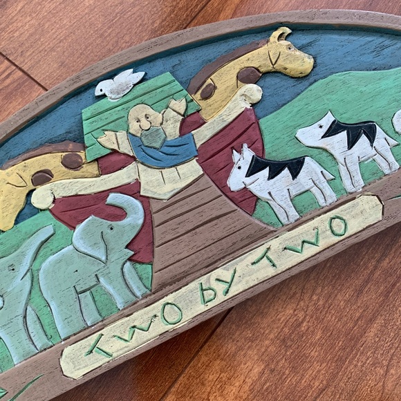 Handmade 3D Noah's Ark Wood Plaque Over Door Sign - Picture 1 of 8